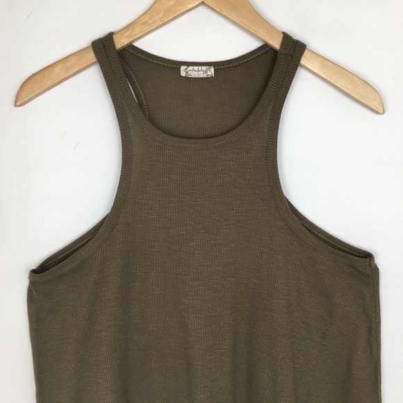 Intimately Free People Flowy Tank Top Ribbed High Neck Racer Back Trapeze Size S - Picture 6 of 13
